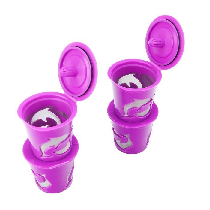 Gutens Reusable Coffee Filter Coffee Cup for All Keurig 1.0 Series - 4 pcs (1.0 Model, Red) N16