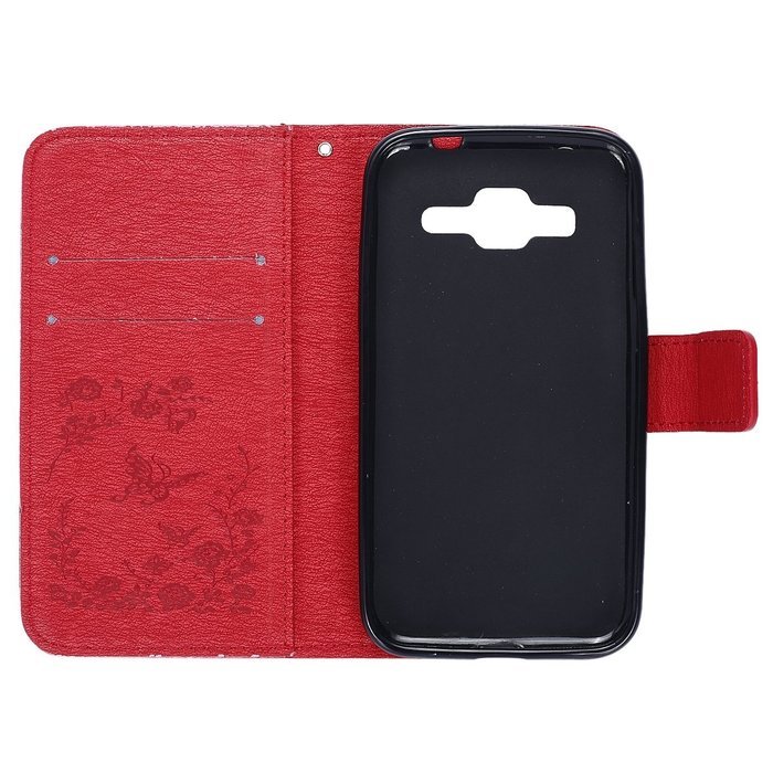 Galaxy Core Prime Wallet Case,PHEZEN Serect Garden Butterfly Flower Inlaid Shiny Glitter Diamond Pu Leather Flip... N16