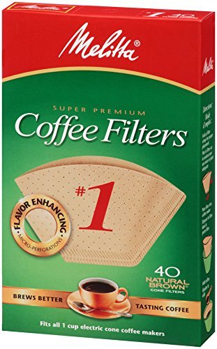 No. 1 Cone Coffee Filter In Natural Brown 40 Ct (Pack of 6) by Melitta In