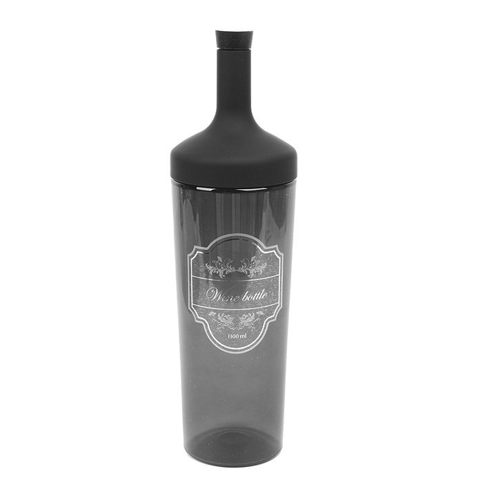 HSI 1.1L Wine Shaped Infuser with Internal Strainer Tea Bottle, Black