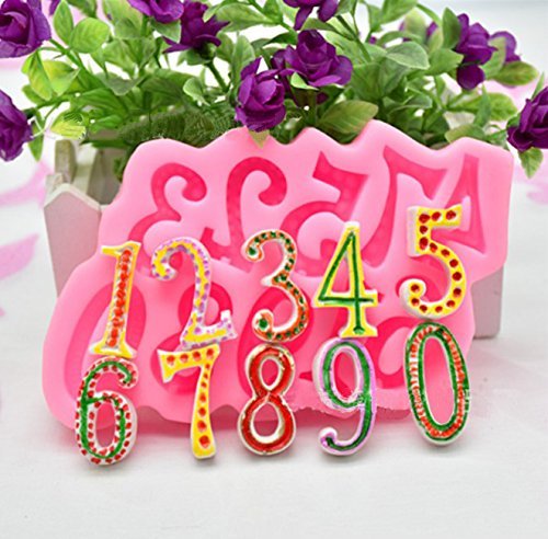 KOOTIPS Set of 1~9 pcs DIY Large Number Cake Silicone Mould Fondant Sugarcraft Cookie Plunger Cutter Mold Decorating...