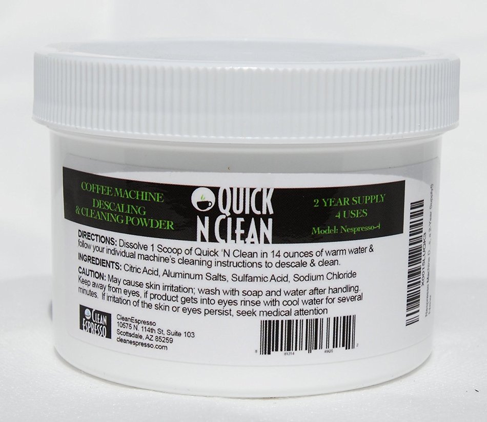 Nespresso Machine Descaler and Cleaner by Quick 'N Clean (4 Uses, a 2-Year Supply!)