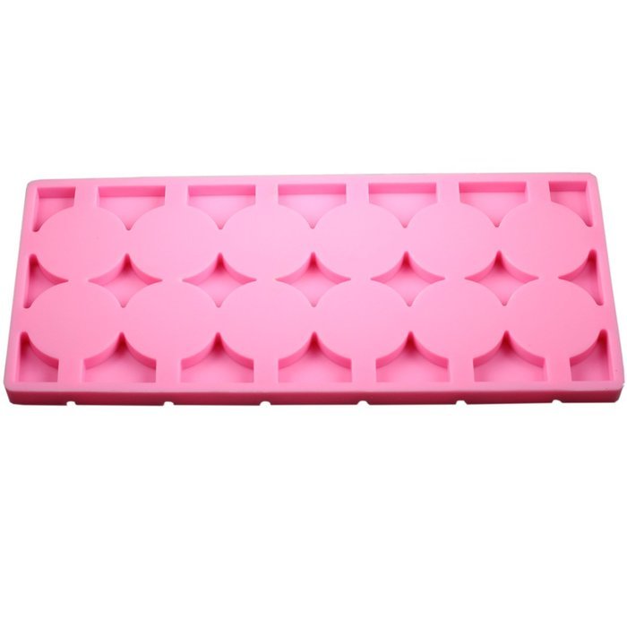 Mujaing 12-Capacity Round Silicone Lollipop Baking Hard Candy Molds N9