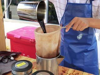 1 X Large Traditional Thai Tea Filter Natural Cotton Cloth Strainer Made by Hand N4