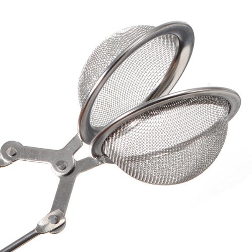 "Stainless Steel Herb Tea Strainer Spring Mesh Ball Enclosure" shopping N3