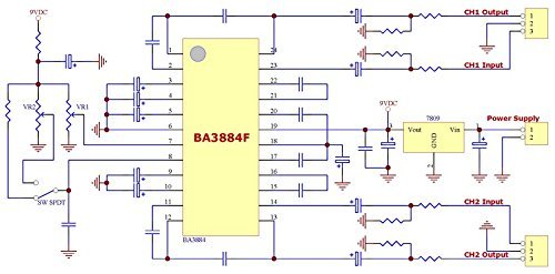 Electronics-Salon Dual Ch. Audio Hi-Definition Sound Processor Module, based on BA3884 N6