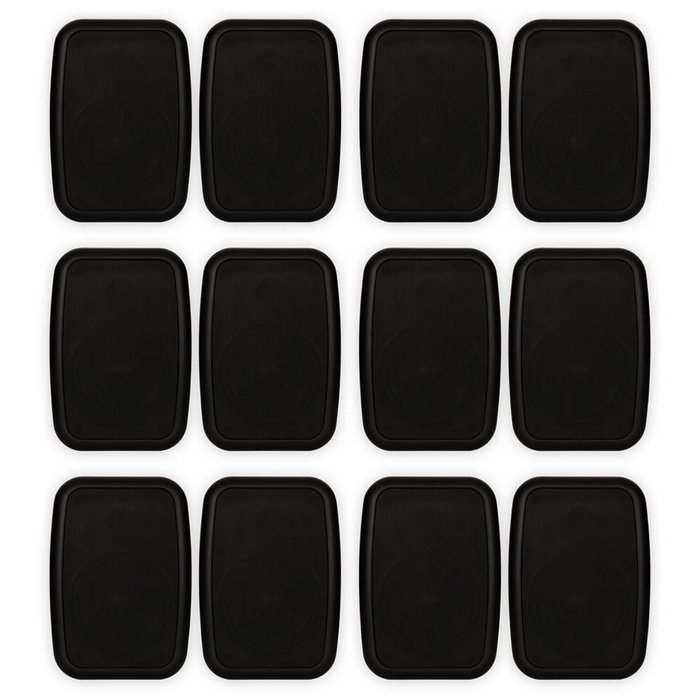 Theater Solutions TS525ODB Indoor or Outdoor Speakers Weatherproof Mountable Black 6 Pair Pack