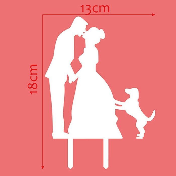 Funny Cake Topper Of Engagenent And Bridal With A Lovly Pet