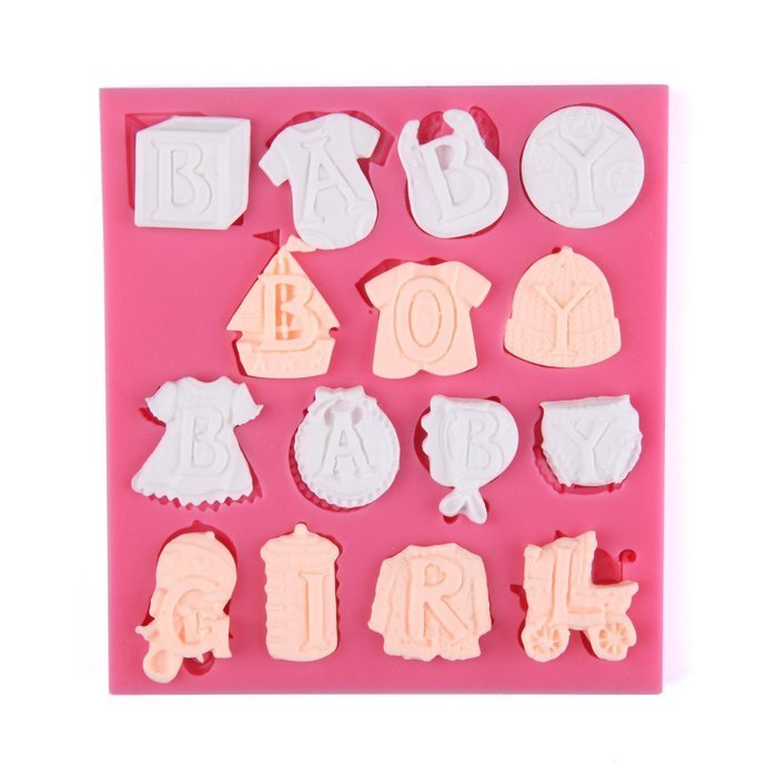 KookieMonsta Silicone Molds 3d Baby Boy Girl Molds Fondant Tool Cupcake Decoration Sugar Art Tools N4