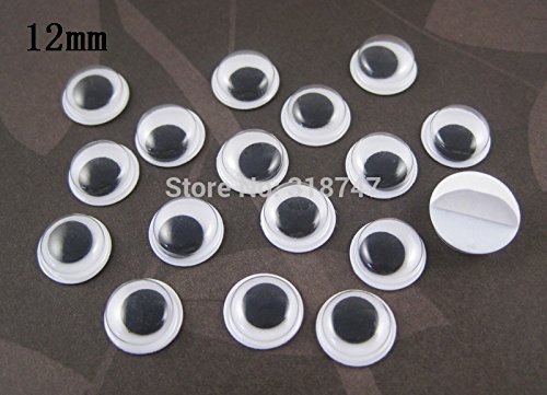 5/7/8/10/12/15/20/25/30/40mm Plastic Wiggly Googly Eyes for Toy Accessory (With Self-adhesive) (6pcs 40mm) N8