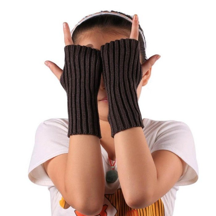 Morecome Fashion Women Girl Knitted Fringe Warm Gloves (Red) N5