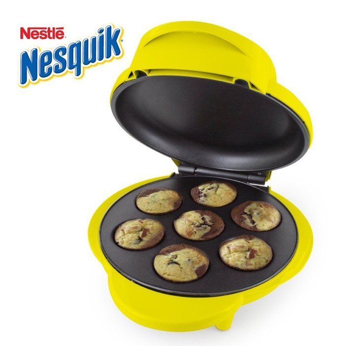 Smart Planet MCM‐1NQ Nestle Nesquik Cupcake and Brownie Bite Maker, Yellow
