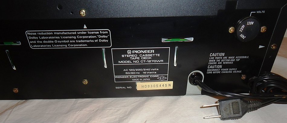 Pioneer Stereo Dual Cassette Tape Deck CT-1280WR - Auto Reverse - Japan 1986 N5