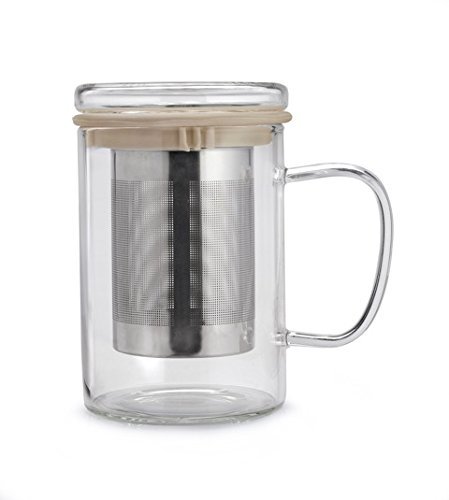 Indian Handicrafts Glass Infuser, Pewter N2