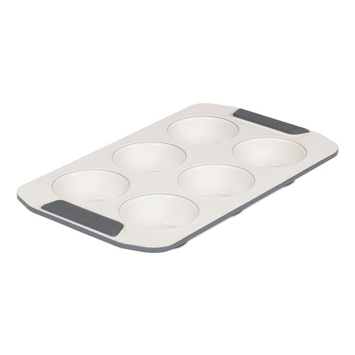 Viking Culinary Ceramic Non-Stick Bakeware Muffin Pan, 12 Cup, Cream/Gray