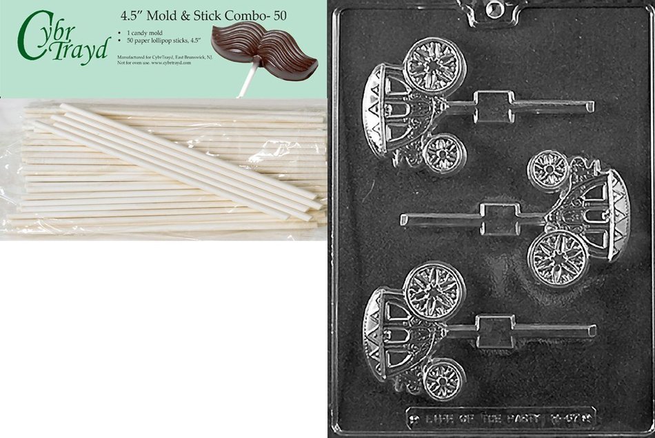 Cybrtrayd W067 Wedding Carriage/Coach Lolly Chocolate Candy Mold with Exclusive Cybrtrayd Copyrighted Chocolate... N5