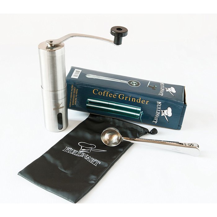 Best Manual Coffee Grinder - Stainless Steel Mill, Adjustable Precision Ceramic Burr, Aeropress N5
