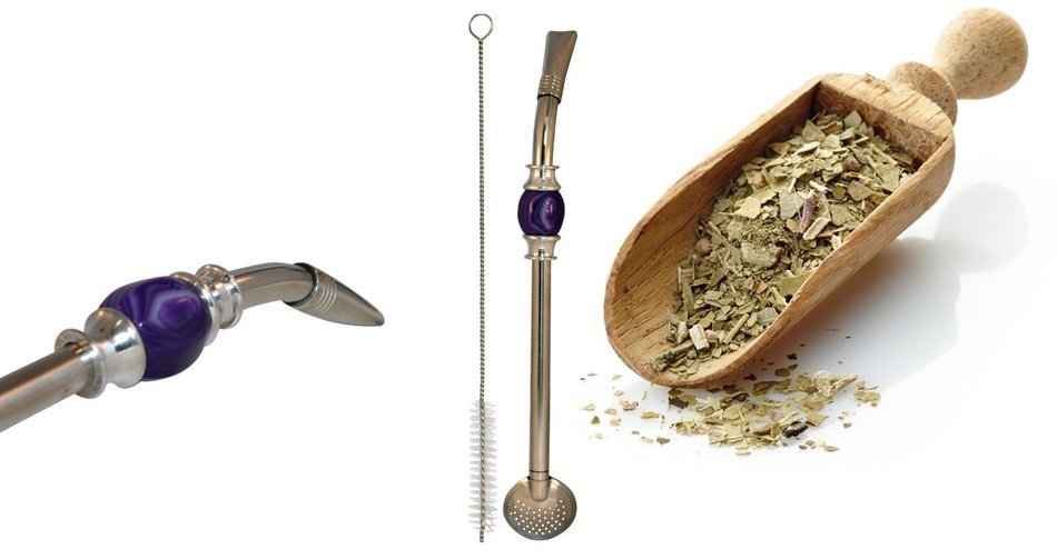 Easy Clean Yerba Mate Bombilla for Gourd Drinking Straw with Cleaning Brush and Removable Filter Head N17