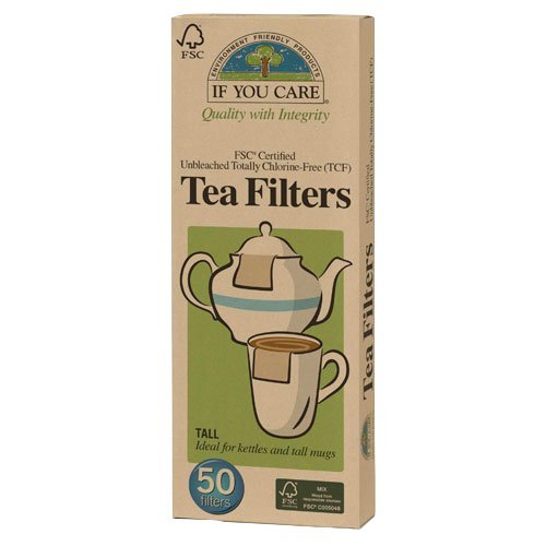 IF YOU CARE FSC Certified Unbleached Tea Filters, Tall, Beige