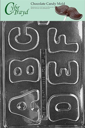 Cybrtrayd L004 Letters A to F Chocolate Candy Mold with Exclusive Cybrtrayd Copyrighted Chocolate Molding Instructions