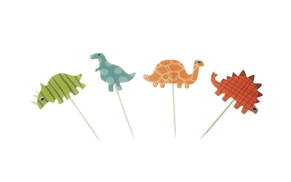 Bilipala 24pcs Dinosaur Cupcake Toppers Picks, Puffy Picks, Cake Decoration N2