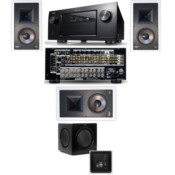 Klipsch KL-7800-THX 3.1 In-Wall-SW-310-Denon IN-Command AVR-4520CI A/V- White
