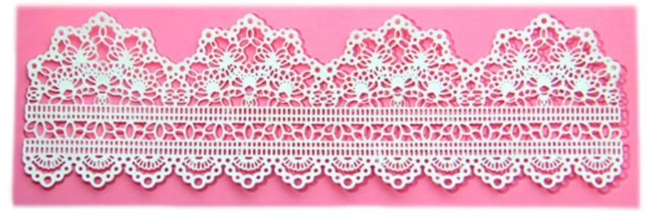 Lesirit Flower Pattern Silicone Fondant Mat Cake Lace Embossed Cake Mold Mould (A) N10