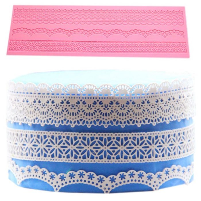 Lesirit Flower Pattern Silicone Fondant Mat Cake Lace Embossed Cake Mold Mould (A) N11