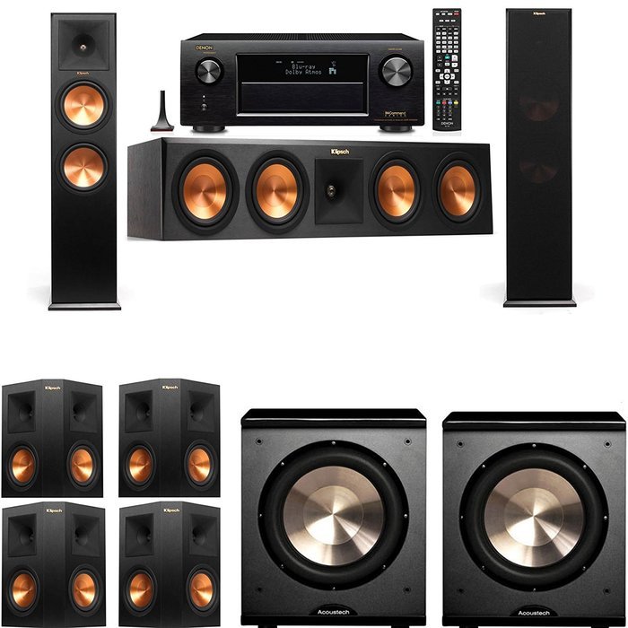 Klipsch RP-280F Tower Speakers-PL-200-7.2-Denon AVR-X4100W