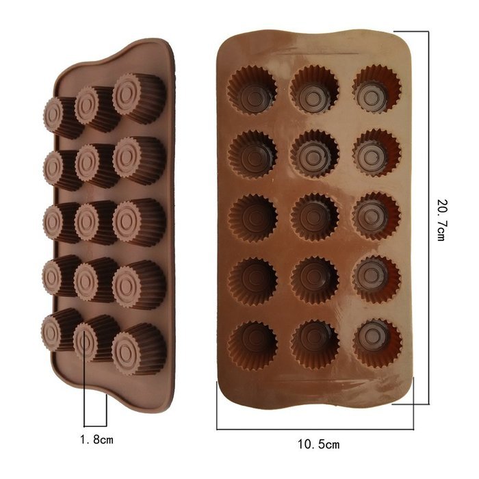 Fanhesheng Silicone Concentric circles Shaped Baking Molds for Chocolate Candy Molds, Ice Molds, Silicone Molds... N4