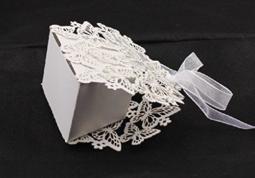 HG 50 Pack Laser Cut Butterfly Wedding Favor Box Birthday Shower Party Candy Boxes Bomboniere N2