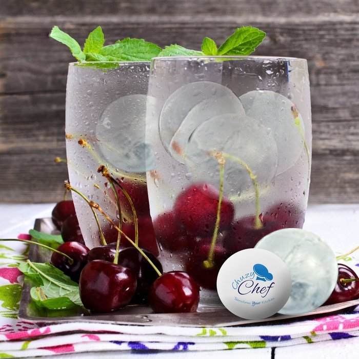 Silicone Ice Ball Maker Mold Flexible Ice Tray Makes 4 Round 4X4.5 CM Ice Cube Balls by Chuzy Chef&reg; N6