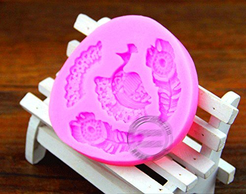 Anyana Peacock Feathers Silicone Fondant Mold Cake Decorating Pastry Gum Pastry Tool Kitchen Tool Sugar Paste... N6