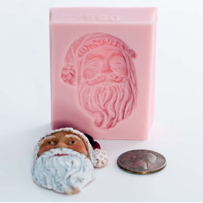 Santa Face Silicone Mold Food Safe Fondant, Chocolate, Candy, Resin, Polymer Clay, Soap, Wax, Jewelry, Craft Mold...