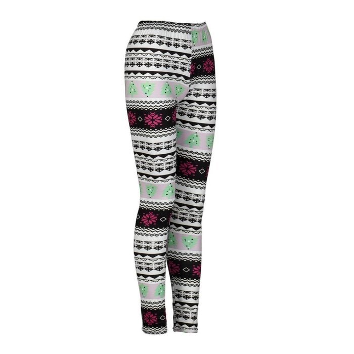 PHOTNO Women Lady Casual Skinny Christmas Print Stretchy Pants Slim Leggings N20