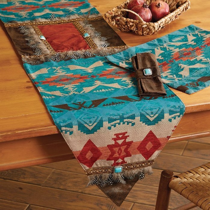 Cerrillos Hills Southwestern Table Runner - Rustic Kitchen Decor