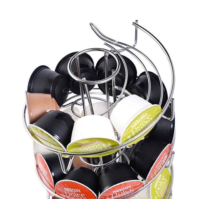 Safstar 360 Degree Rotating Coffee Pod Holder Stand - Revolving Spinning Carousel Tower Nescafe Dolce Gusto Nespresso... N6