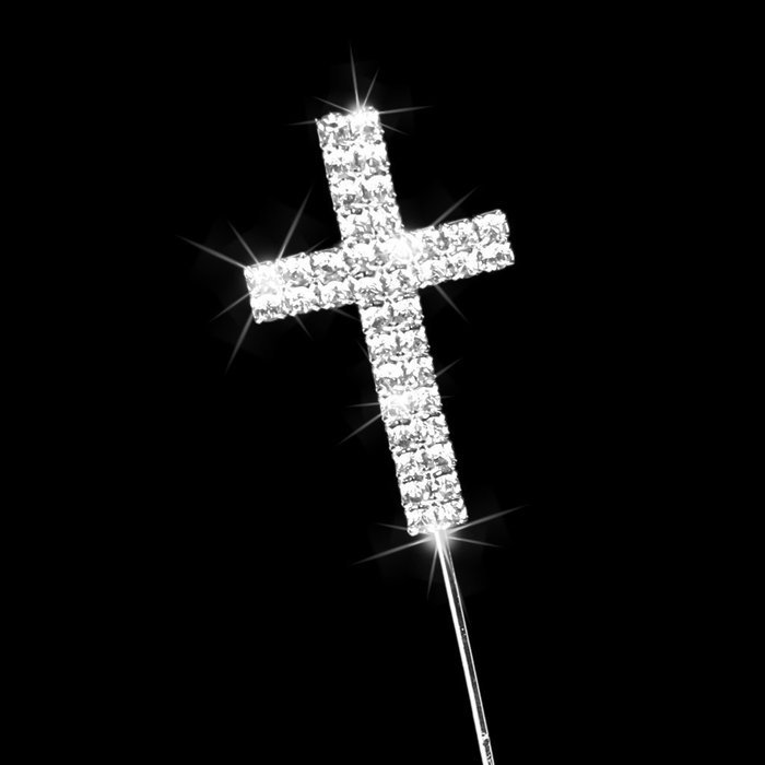 Rhinestone Cross Shape "+" Cake Topper Anniversary Decoration N4