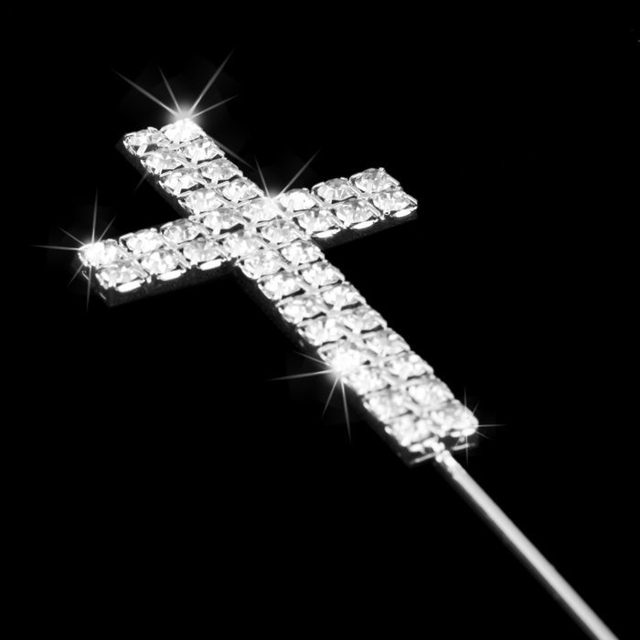 Rhinestone Cross Shape "+" Cake Topper Anniversary Decoration N5