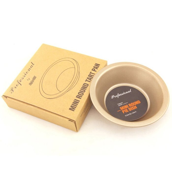 MyLifeUNIT Nonstick Mini Pie Pan, 6 inch Bun Mold Pan, Gold N4