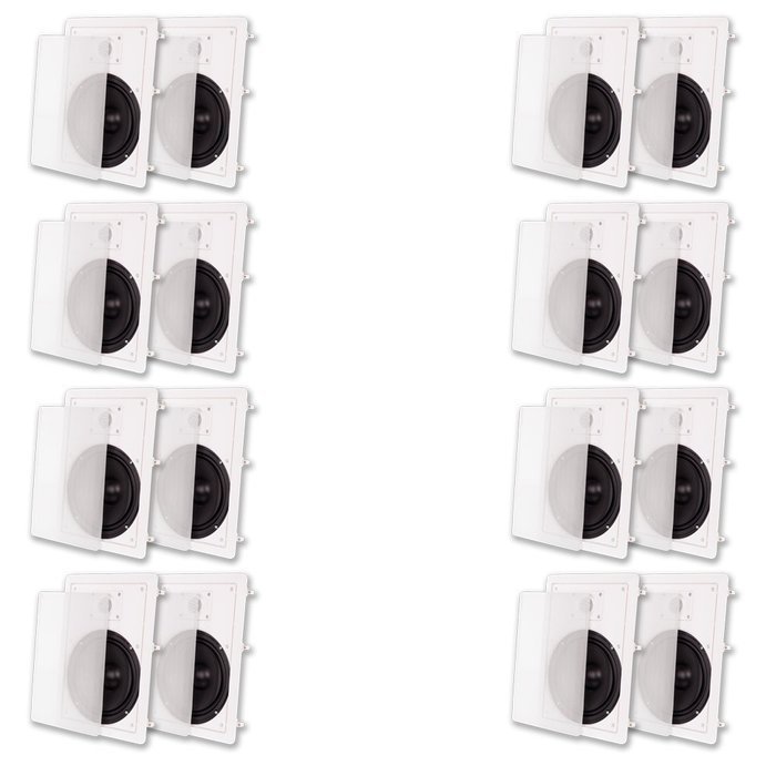 Acoustic Audio MT8 In Wall 8" Speaker 8 Pair Pack 2 Way Home Theater 4800 Watt MT8-8PR