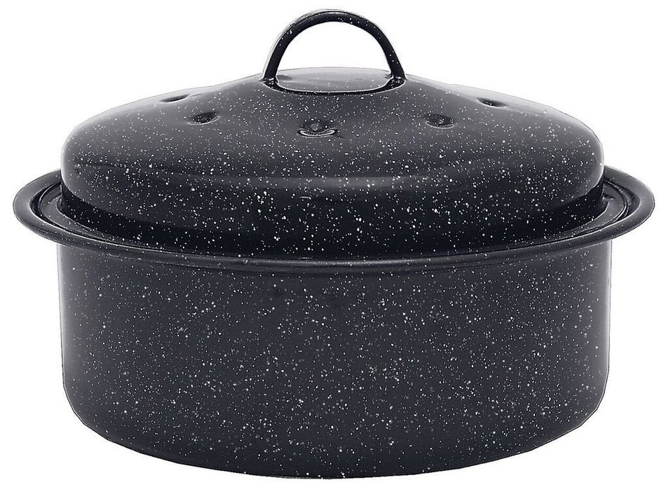 Granite Ware 0517 Covered Round Roaster Pan, Black
