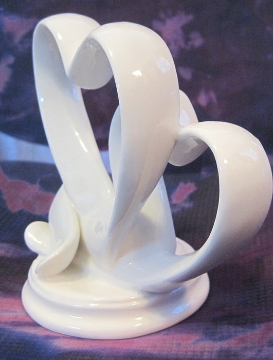 Hortense B. Hewitt Wedding Accessories, Cake Top, Contemporary Double Heart, 4-Inches Tall x 5-Inches Wide N6