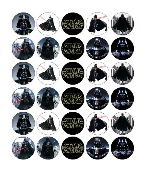 Star Wars Darth Vader Cupcake Toppers Edible Wafer Paper BUY 2 GET 3RD FREE