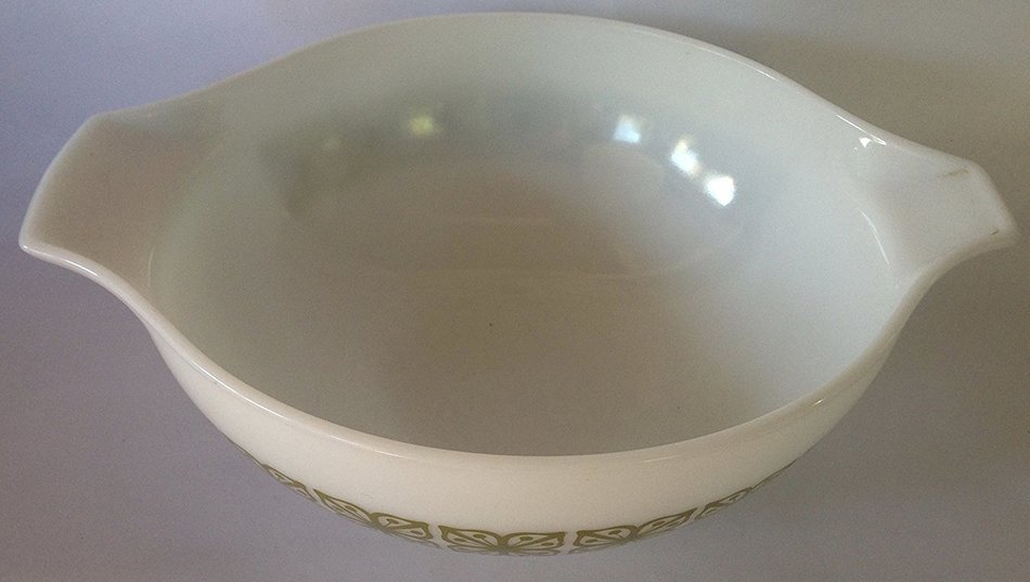 Green Square Flowers Cinderella Bowl, 4 Liter #444, from Pyrex N5