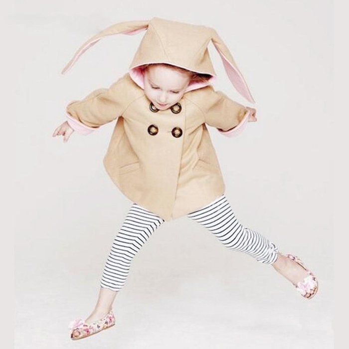 Coat,BeautyVan Baby Kid Girl Winter Clothes Rabbit Ears Jackets Hoody Coat Double Breasted Coat (5T, Beige) N14