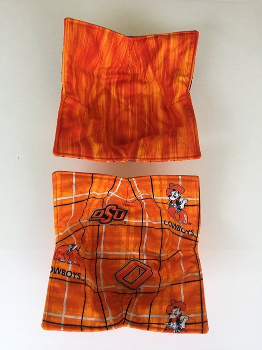 Oklahoma Cowboys OSU ,handmade, Hot Cold Bowl Cozy,Microwave Bowl Cozie,Fabric Trivet,Hot pad,Pot Holder,Cotton... N2