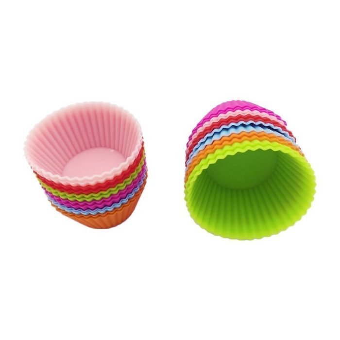 Newlemo 24 Pack Silicone Cupcake Mold Cake Muffin Mold Egg Tart Mold Baking Cup Mould N5