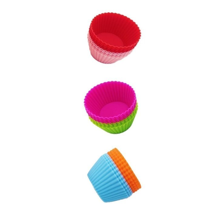 Newlemo 24 Pack Silicone Cupcake Mold Cake Muffin Mold Egg Tart Mold Baking Cup Mould N6