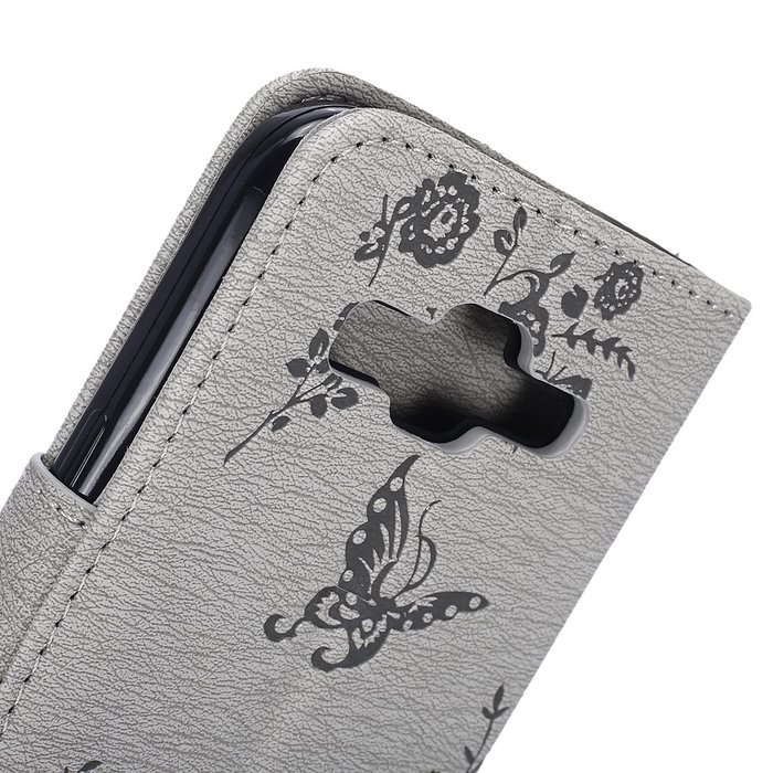 Galaxy Core Prime Wallet Case,PHEZEN Serect Garden Butterfly Flower Inlaid Shiny Glitter Diamond Pu Leather Flip... N37